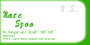 mate szoo business card